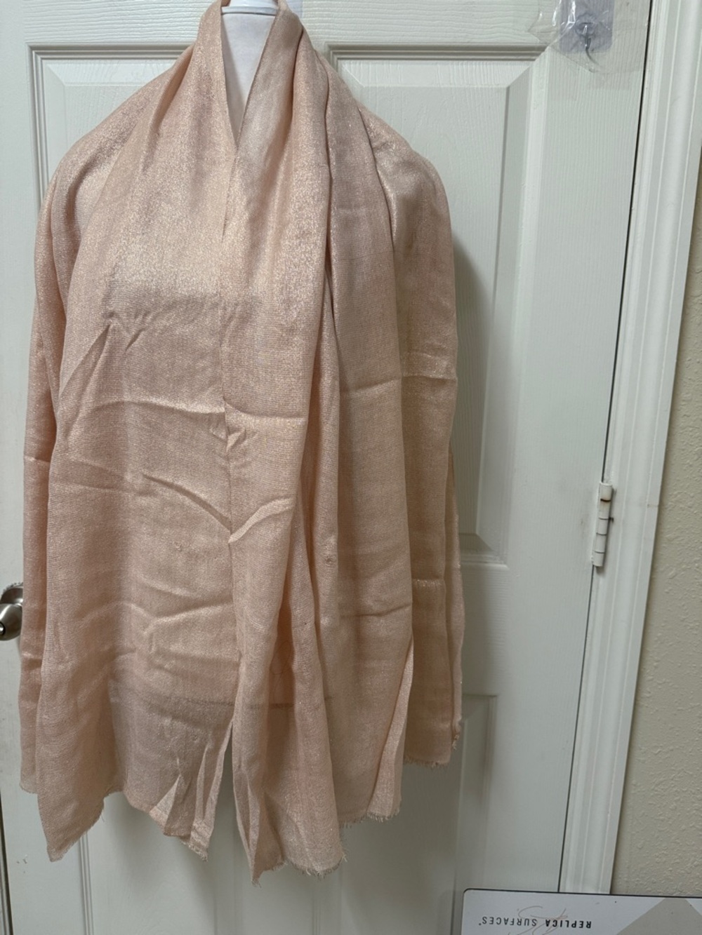Brand New Light peach Blush Sheer glitter Wrap Scarf